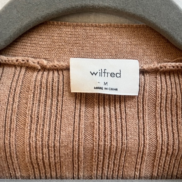 Aritzia Wilfred Thais Plunge Front Merino Wool Blend Cardigan Sz M - Picture 4 of 9